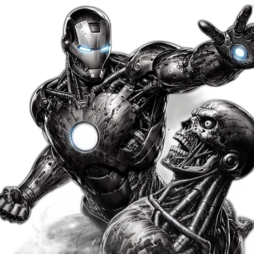 robot, comic book art, concept art, fantasy art transparent PNG cut-out