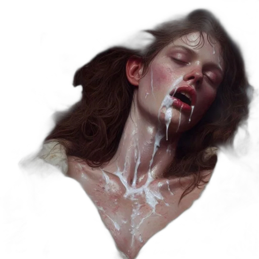 face, photorealistic, concept art, oil painting transparent PNG cut-out