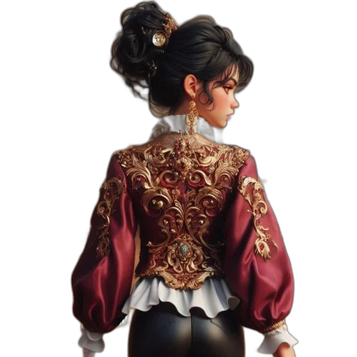 jacket, dress, staff, crown transparent PNG cut-out