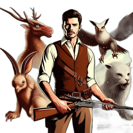 staff, animal, fantasy art, concept art transparent PNG cut-out