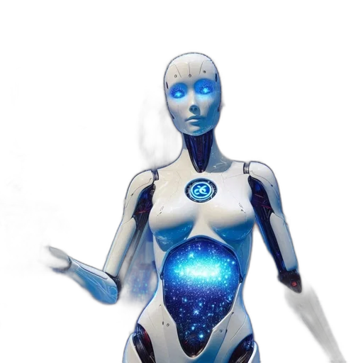 robot, dress, 3d render, concept art transparent PNG cut-out