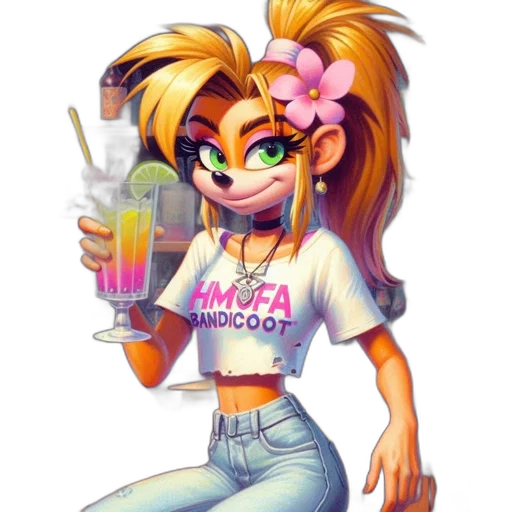 staff, robot, vaporwave, pixel art transparent PNG cut-out