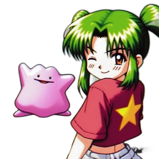 staff, animal, vaporwave, anime transparent PNG cut-out