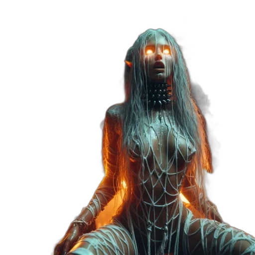 creature, concept art, 3d render, cyberpunk transparent PNG cut-out