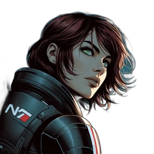 jacket, face, comic book art, concept art transparent PNG cut-out