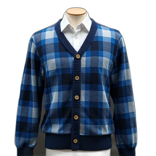 jacket, blue, black, checkered transparent PNG cut-out
