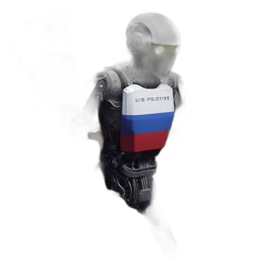 robot, jacket, mask, weapon transparent PNG cut-out