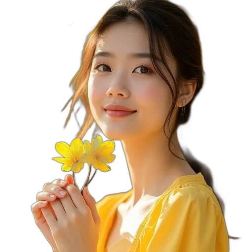 flower, face, jewelry, staff transparent PNG cut-out