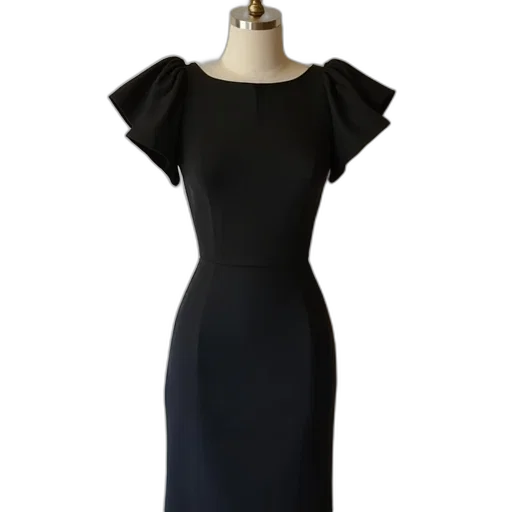 dress, dark, sheath, shoulder transparent PNG cut-out