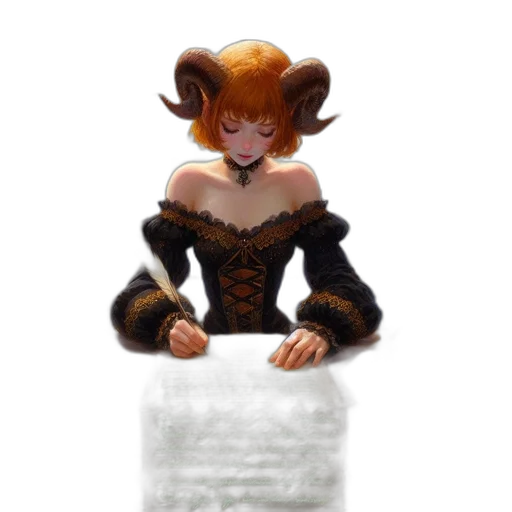 dress, staff, crown, creature transparent PNG cut-out