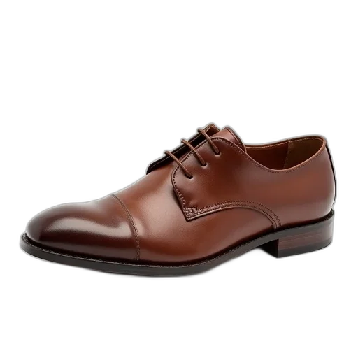 shoes, single, brown, leather transparent PNG cut-out