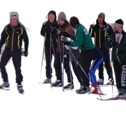 staff, snow, group, people transparent PNG cut-out