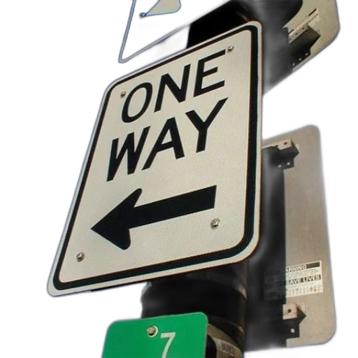 3d render, one, way, sign transparent PNG cut-out