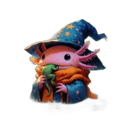 hat, creature, staff, dragon transparent PNG cut-out