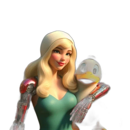 dress, robot, 3d render, concept art transparent PNG cut-out