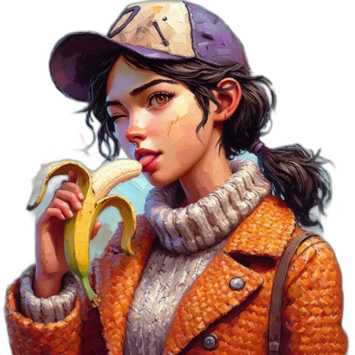 jacket, food, hat, face transparent PNG cut-out