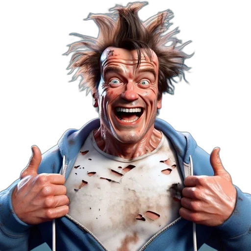 face, hair, staff, jacket transparent PNG cut-out