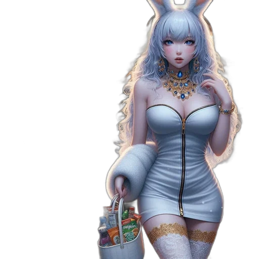 dress, jewelry, fantasy art, concept art transparent PNG cut-out