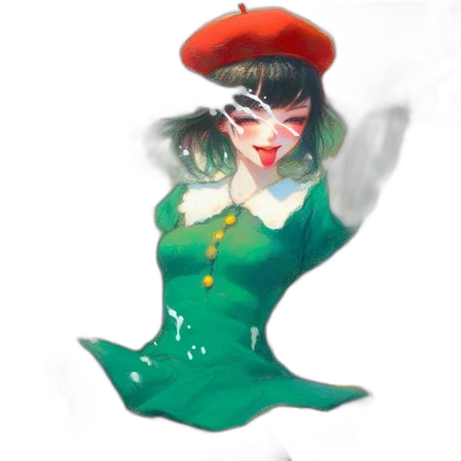 dress, crown, hat, staff transparent PNG cut-out