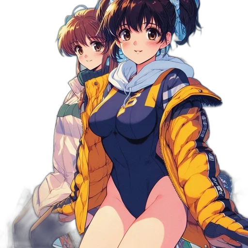 jacket, dress, staff, weapon transparent PNG cut-out