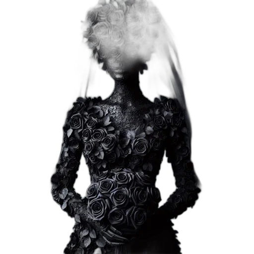 dress, mask, crown, hair transparent PNG cut-out