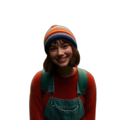 hat, face, jacket, creature transparent PNG cut-out