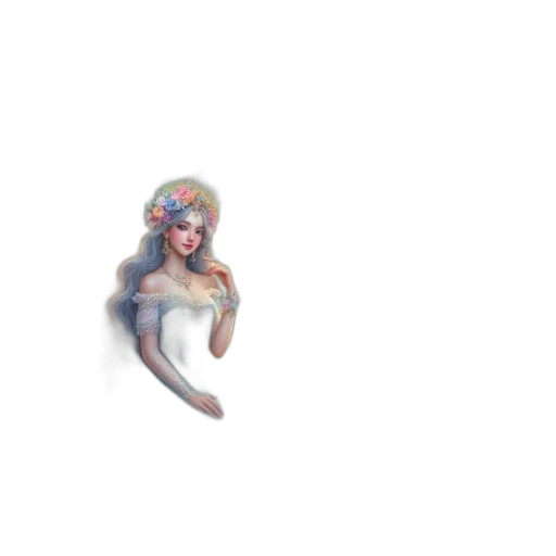 flower, hair, crown, creature transparent PNG cut-out