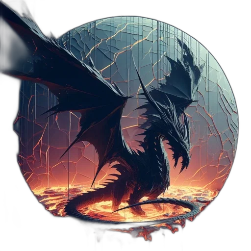 dragon, sword, umbrella, creature transparent PNG cut-out