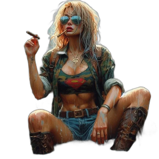 jacket, comic book art, cyberpunk, concept art transparent PNG cut-out