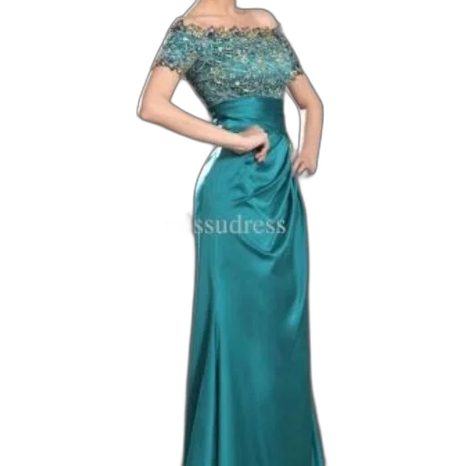 dress, photorealistic, green, blue transparent PNG cut-out