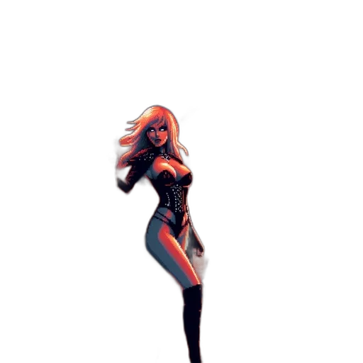 dress, robot, staff, hair transparent PNG cut-out