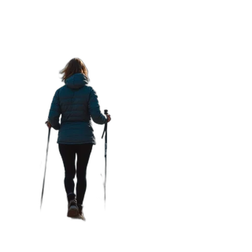 staff, woman, hiking, poles transparent PNG cut-out