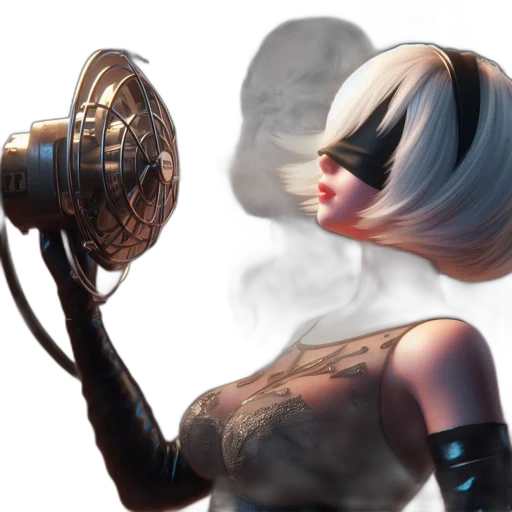 robot, mask, staff, weapon transparent PNG cut-out