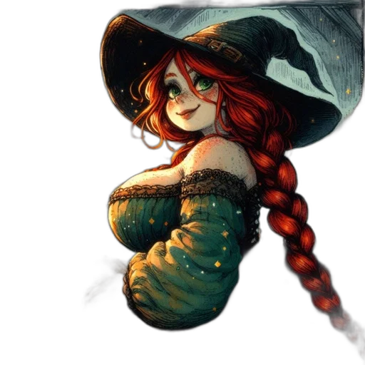 dress, hat, umbrella, fantasy art transparent PNG cut-out