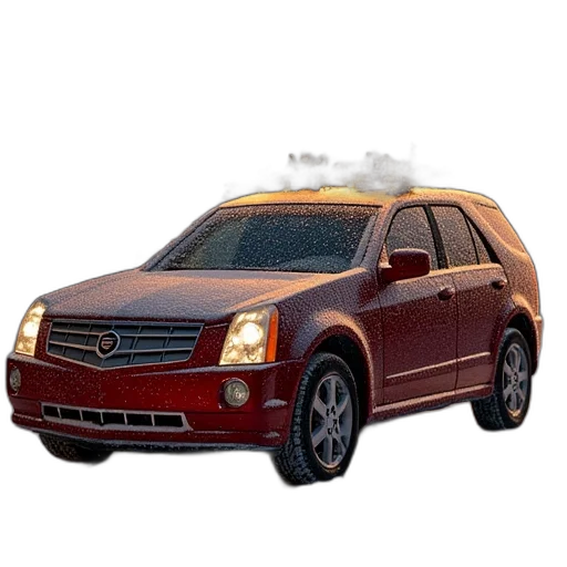 car, 3d render, 2008, cadillac transparent PNG cut-out