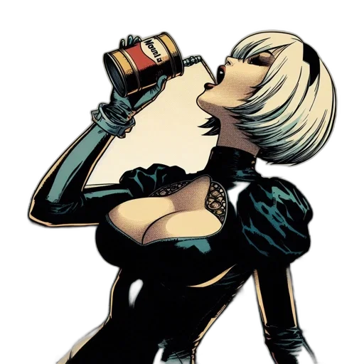 bottle, comic book art, cyberpunk, concept art transparent PNG cut-out