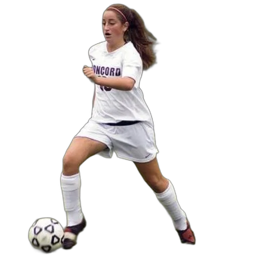 female, soccer, player, white transparent PNG cut-out