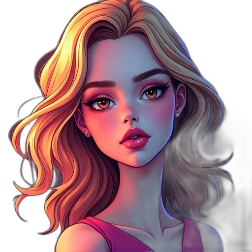 face, dress, fantasy art, cartoon transparent PNG cut-out