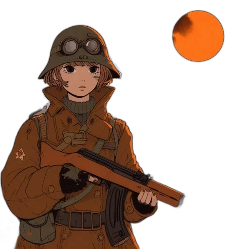 weapon, staff, hat, jacket transparent PNG cut-out