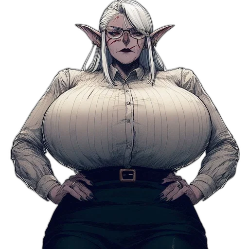 dress, dragon, jacket, staff transparent PNG cut-out