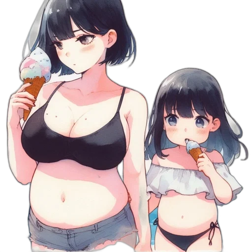 anime, vaporwave, watercolor, concept art transparent PNG cut-out