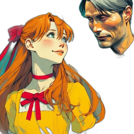 face, dress, concept art, comic book art transparent PNG cut-out