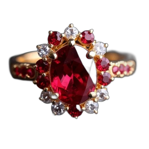 jewelry, crown, red, close-up transparent PNG cut-out
