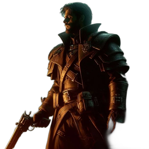 jacket, staff, weapon, sword transparent PNG cut-out
