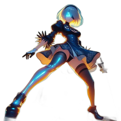 robot, staff, weapon, dress transparent PNG cut-out