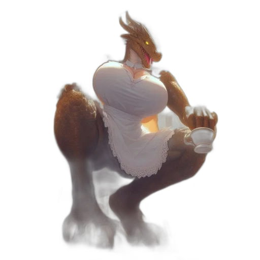 dragon, creature, animal, staff transparent PNG cut-out