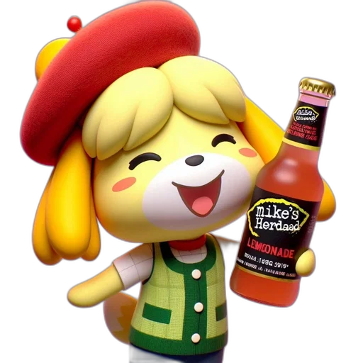 food, bottle, hat, 3d render transparent PNG cut-out