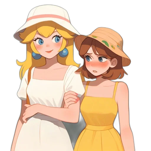 hat, dress, crown, anime transparent PNG cut-out