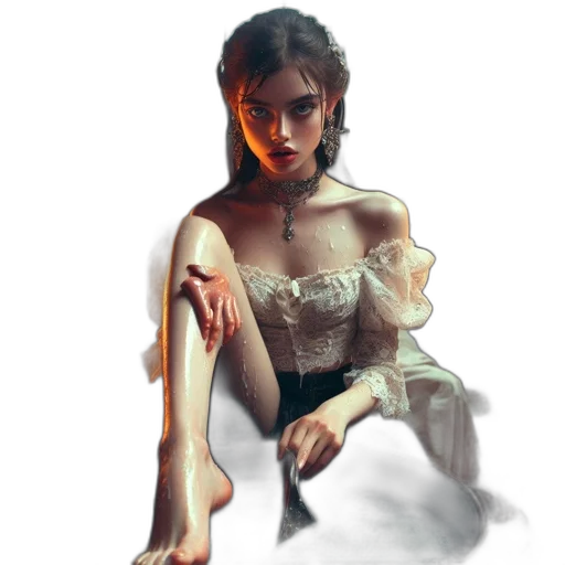 dress, jewelry, crown, face transparent PNG cut-out