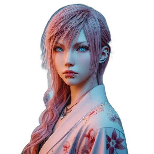 face, dress, dragon, hair transparent PNG cut-out